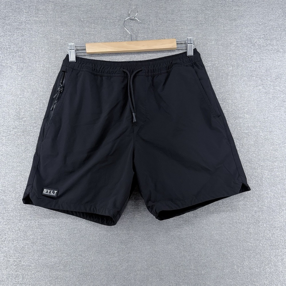 BYLT Premium Basic The Bios Shorts Men Size Small Black Lined Running Activewear